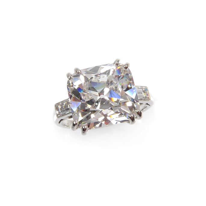   Chaumet - Art Deco single stone cushion cut diamond ring | MasterArt